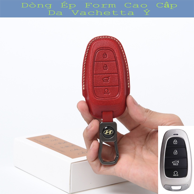 Ốp Chìa Khóa Santafe Tucson 2022 💎Da Thật💎  Bọc Chìa Khoá Santafe Hyundai Accent I10 Tucson Bảo Hành 2 Năm