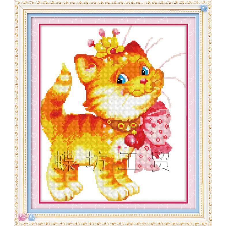 Tranh Thêu Chữ Thập Cat Cute  A828 (KHÁCH TỰ THÊU) KT:36X42CM