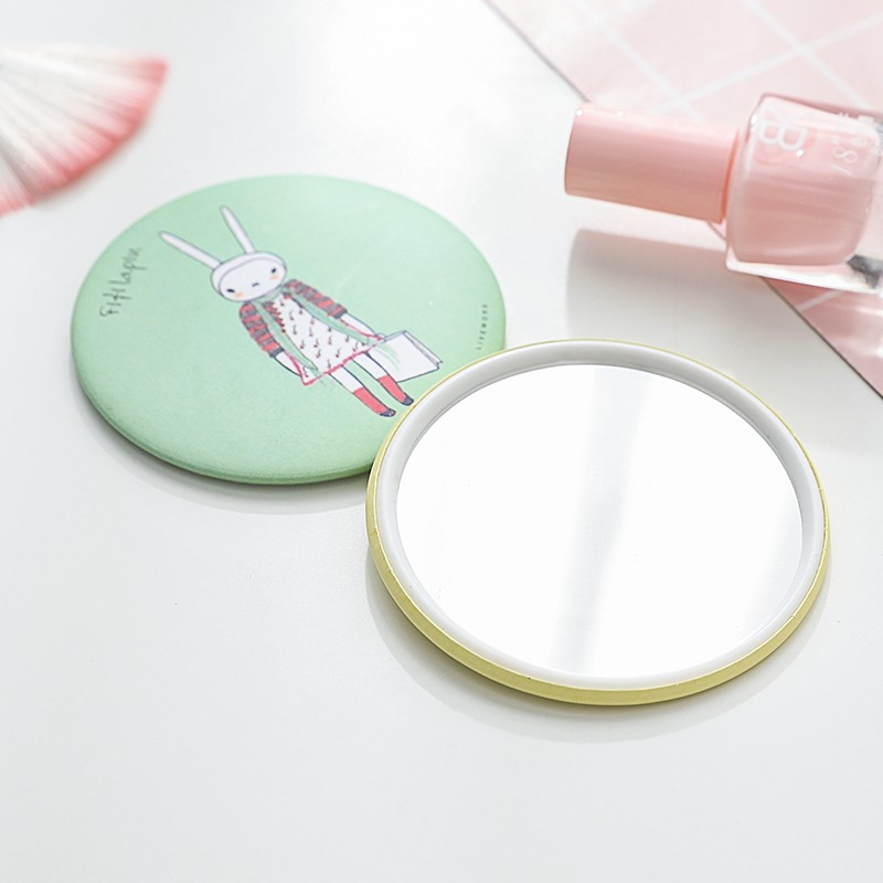 Gương trang điểm mini bỏ túi in họa tiết hoạt hình đáng yêu
