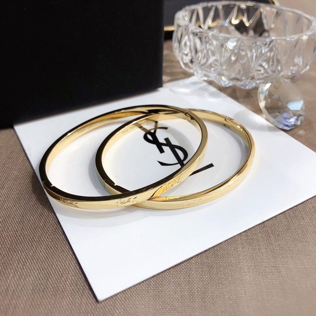 YSL Vòng tay thép titan thiết kế thanh lịch thời trang Hàn Quốc cho nữ