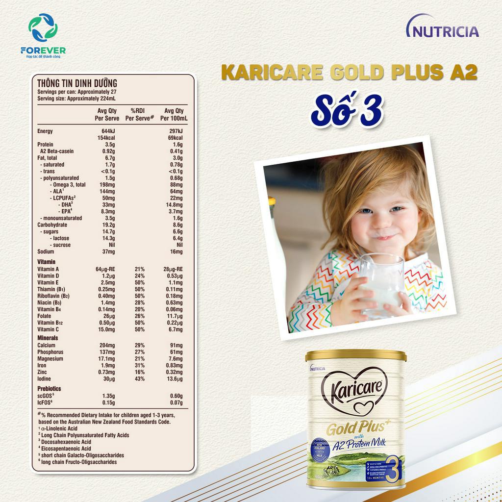 KARICARE GOLD PLUS A2 PROTEIN SỐ 3 900G