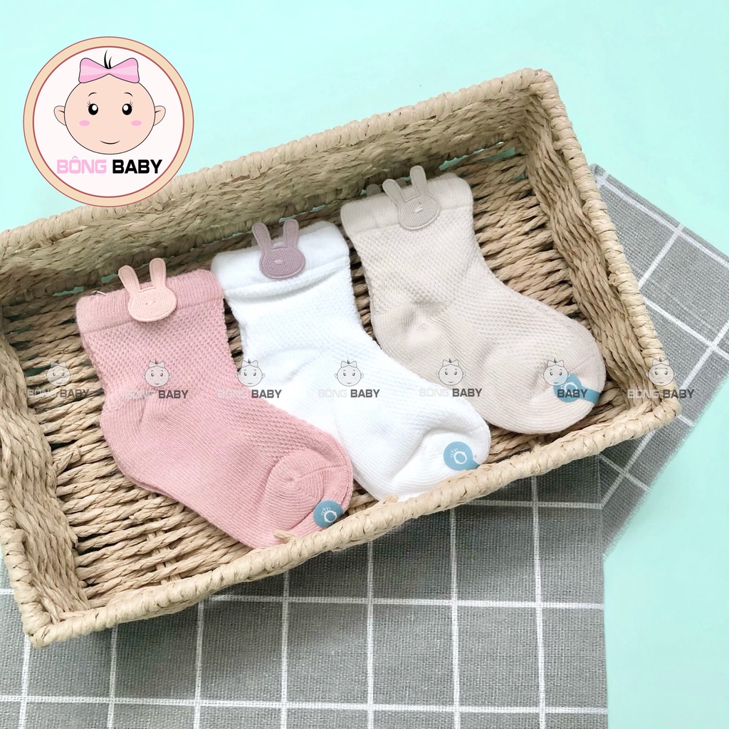 Set 3 đôi tất xuất Hàn Nemo Baby cho bé trai, bé gái - Tất lưới Hè - Thu cao cấp chất liệu cotton mềm mịn,  thoáng mát