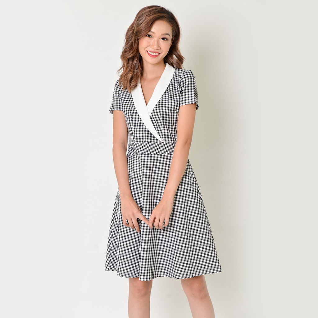 [Mã WABRWA15 giảm 15% đơn 300K] Đầm Chữ A Thời Trang Eden Caro Cổ Vest - D339 | BigBuy360 - bigbuy360.vn