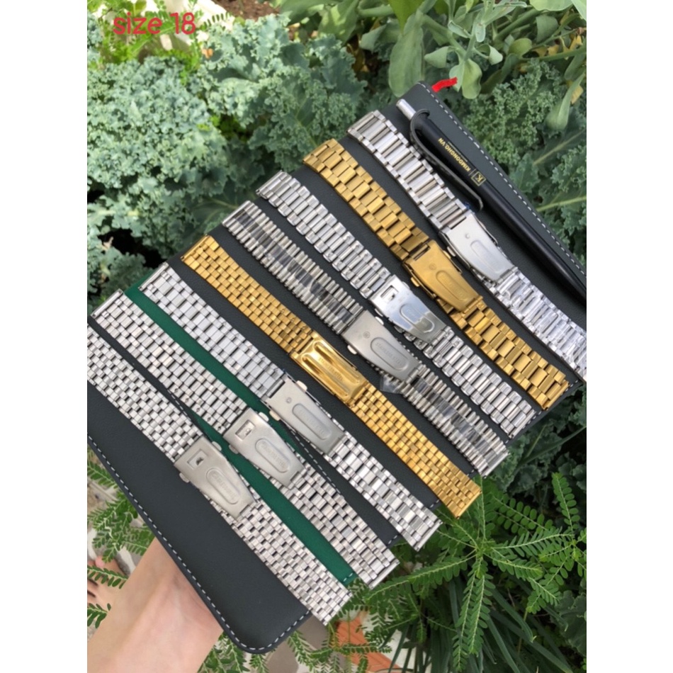 GIÁ CỰC SỐC Dây Đồng Hồ Thép Không Gỉ Đầu Bằng Size 18mm 20mm 22mm