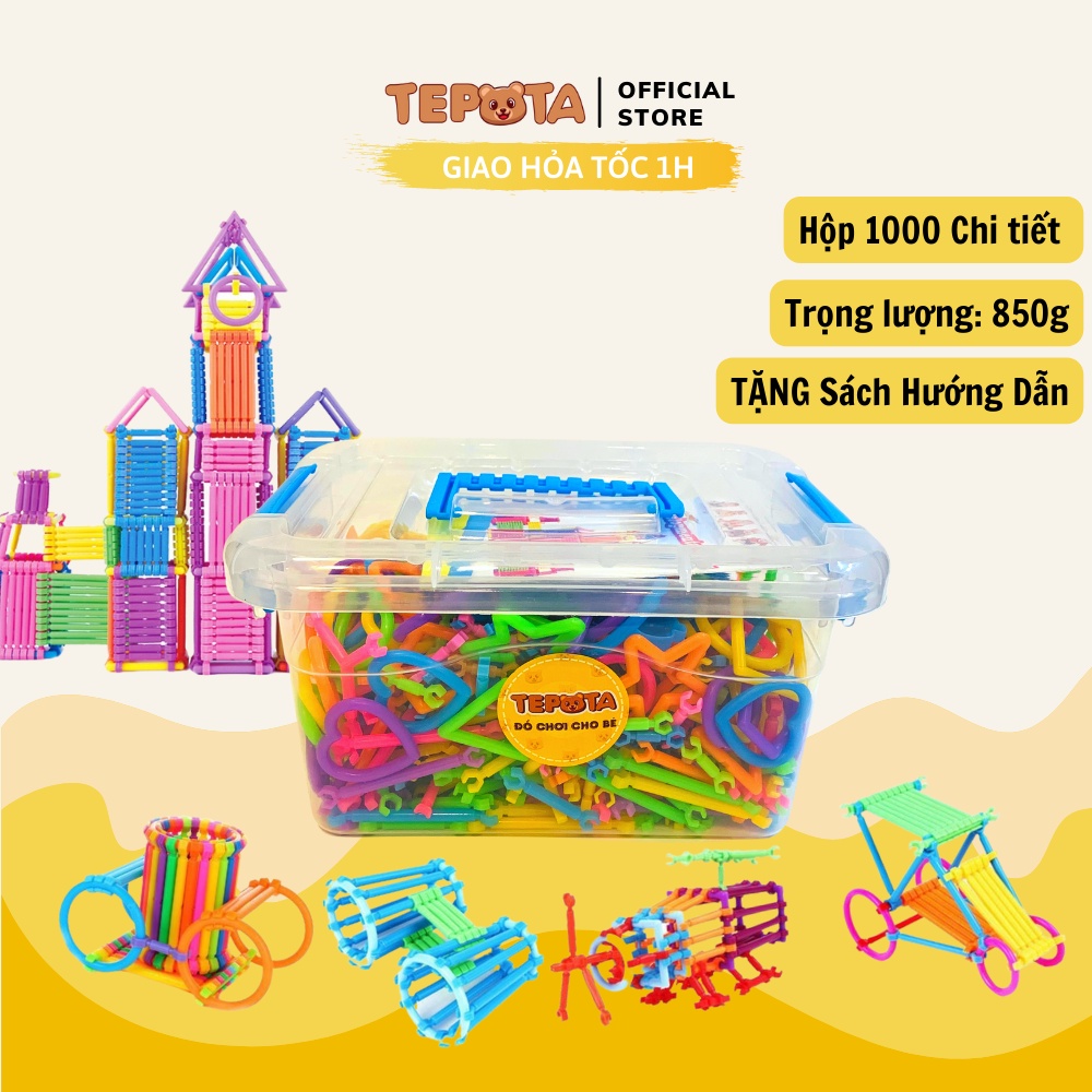 Hộp Đồ Chơi Lắp Ghép Hình Que 1000 Chi Tiết Tepota Thông Minh Sáng Tạo Phát Triển Trí Tuệ Cho Bé Trai Bé Gái CD03