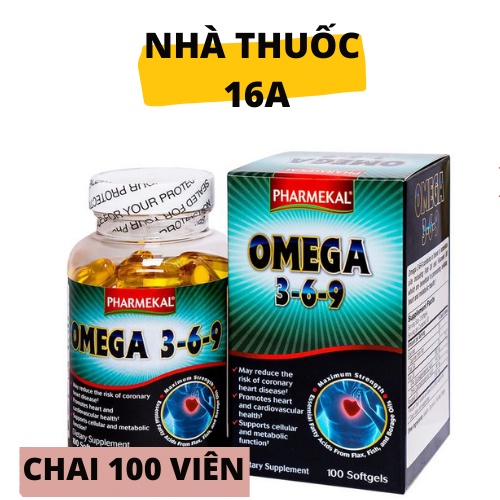 &lt;CHÍNH HÃNG PHARMEKAL&gt; VIÊN DẦU CÁ OMEGA 3-6-9 MỸ - HỖ TRỢ TIM MẠCH, XƠ VỮA ĐỘNG MẠCH, SÁNG MẮT - HỘP 100 VIÊN
