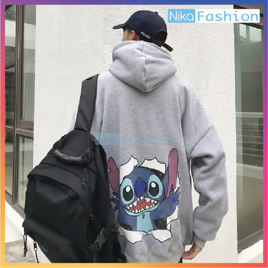 Nikafashion Áo Hoodie Nón Unisex Nam Nữ Chất Vải Nỉ Freesize 1 kích cỡ Form Dáng Rộng Dưới 65kg Mặc Đẹp S.T.I.C.K