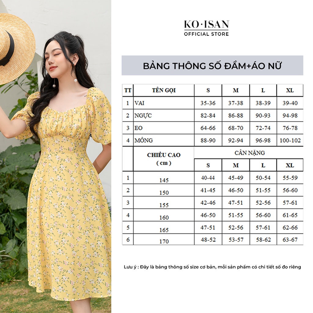 [Mã BMBAU50 giảm đến 50K đơn 99K] Váy hoa nhí vintage dáng dài thiết kế tay phồng nữ tính KOISAN 21056689 | BigBuy360 - bigbuy360.vn