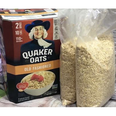 Yến Mạch Mỹ Quaker Oats Old Fashioned, Yến mạch Quaker khui thùng túi 2.26kg (Cán vỡ - Cán dẹt)