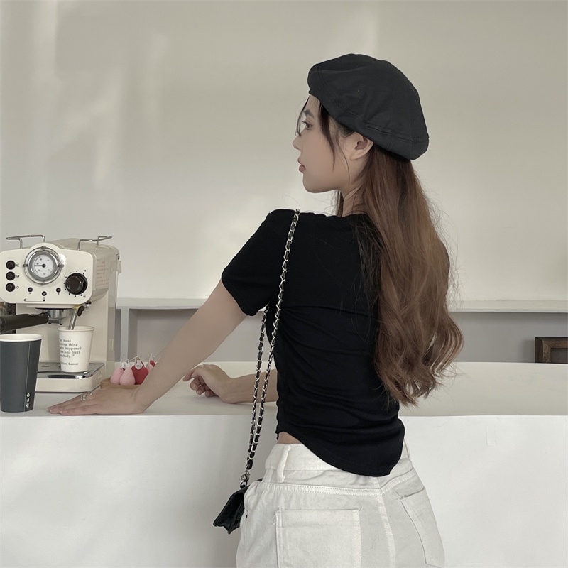 Áo Thun Tay Ngắn Cổ Tròn In Họa Tiết Thời Trang Dành Cho Nữ