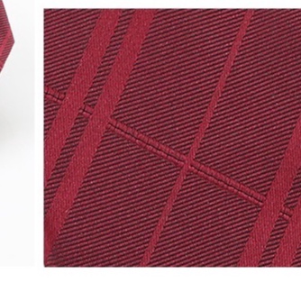 Cà Vạt Nam 7cm thắt sẵn khóa kéo cao cấp màu đỏ họa tiết kẻ chéo, Cravat công sở, Calavat chú rể, dự tiệc