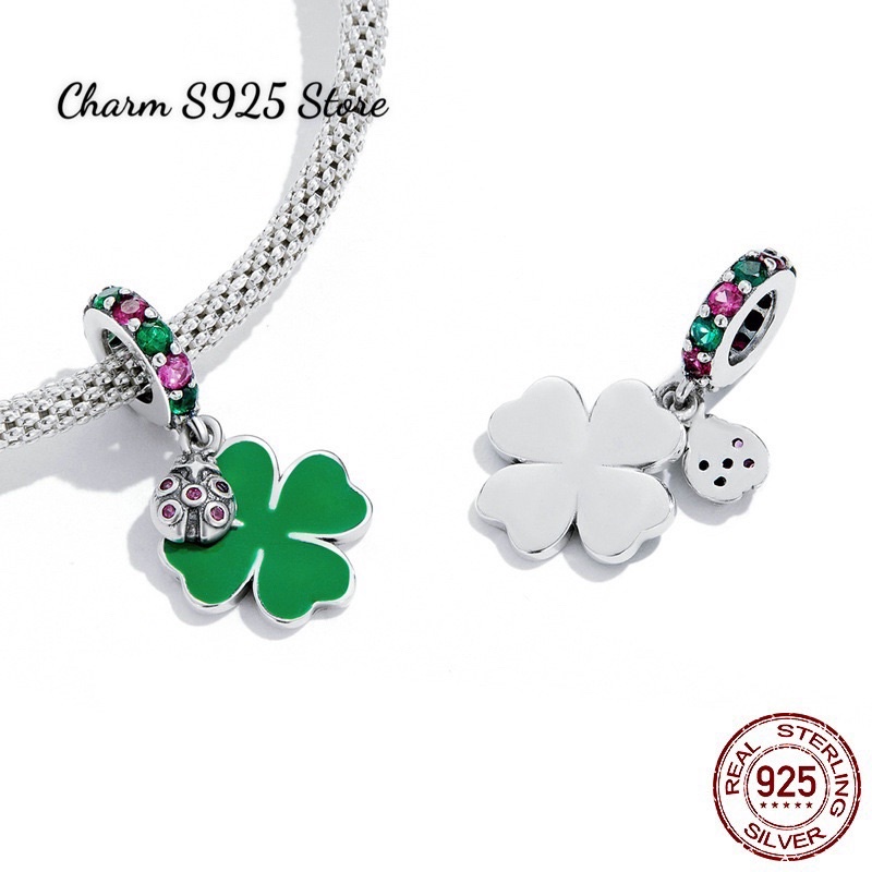 CHARM TREO CỎ 4 LÁ BẠC S925 CAO CẤP CHÍNH HÃNG