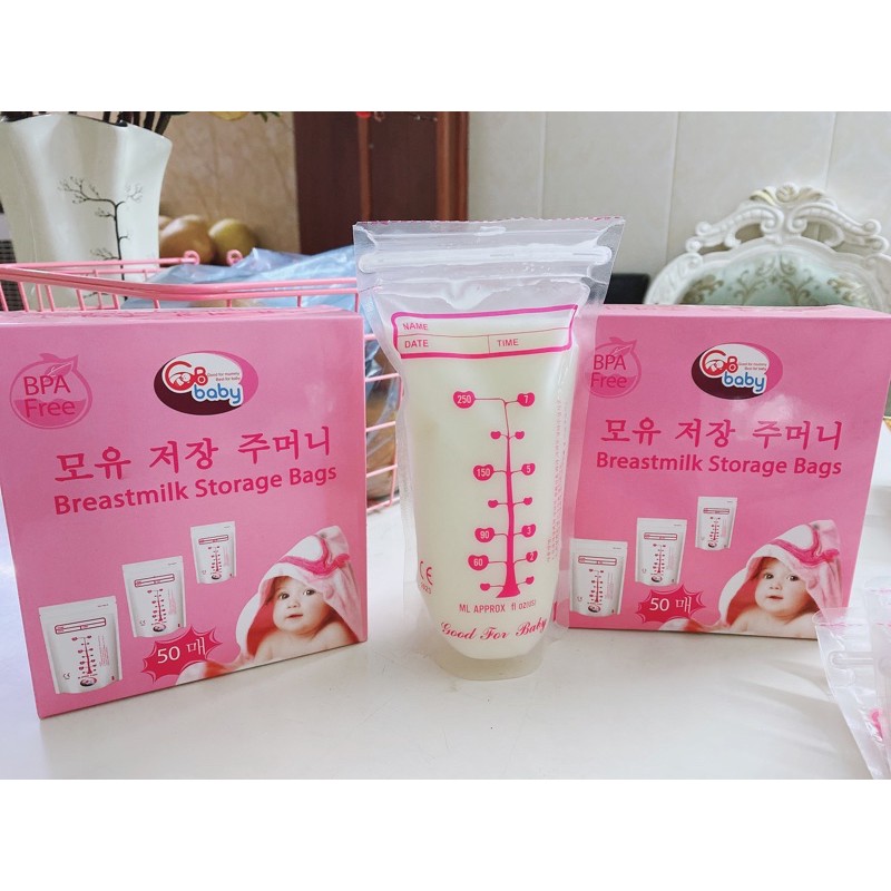 Hộp 50 túi trữ sữa mẹ 250ml GB baby (Hàn Quốc)