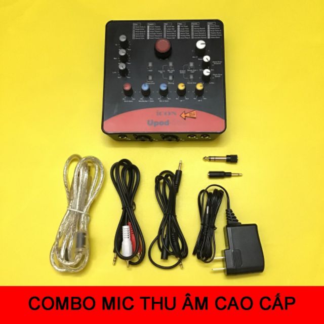 Combo thu âm livestream mic SM8B, Sound card icon upod pro, full phụ kiện