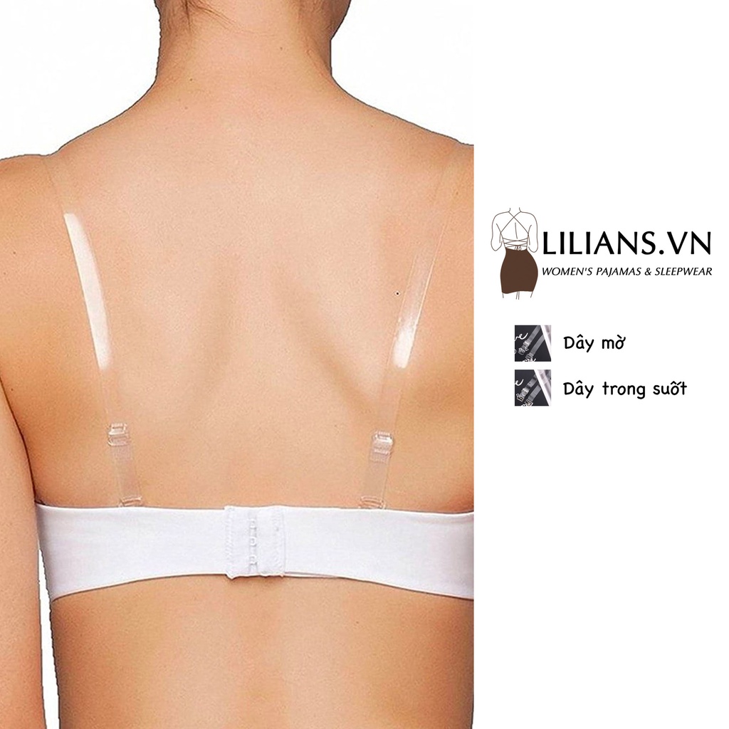 [1 đôi - 2 chiếc] Dây Áo Ngực Trong Suốt Lilians dây áo trong suốt móc nhựa