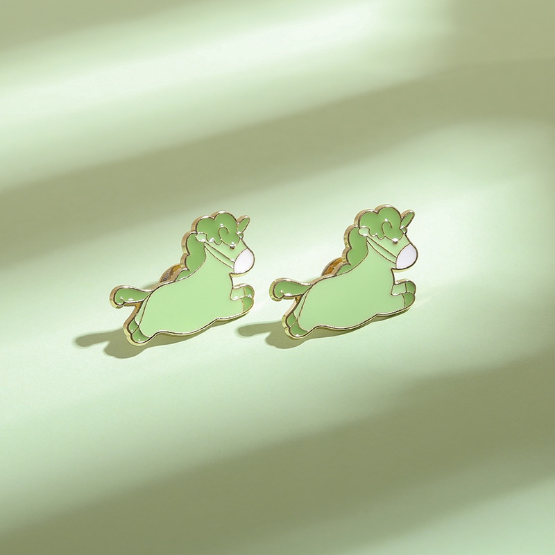 Ghim Cài Áo Hình Chú Ngựa Xanh Hoạt Hình Đáng Yêu