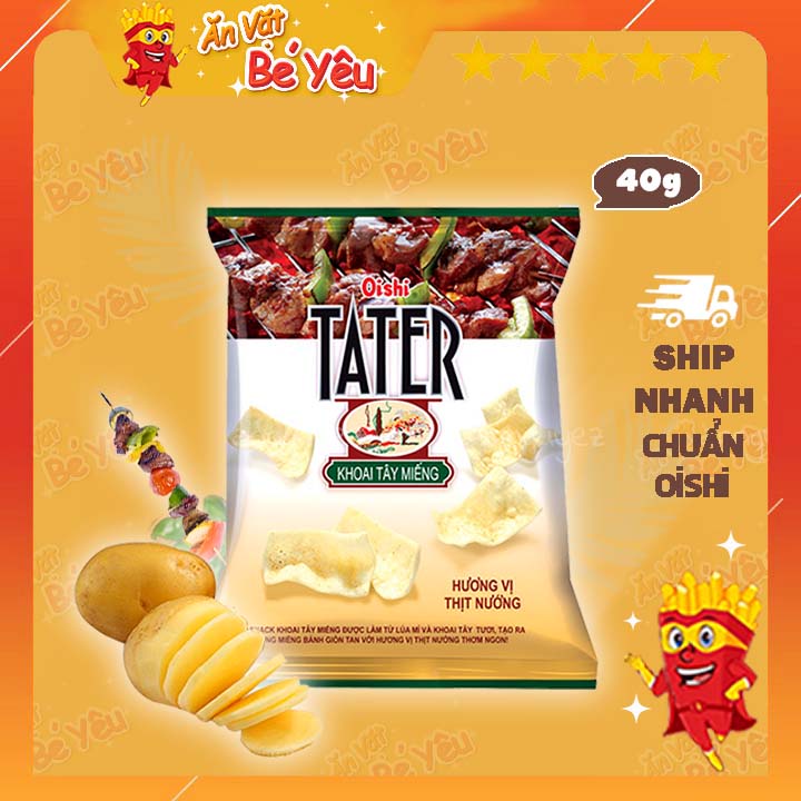 Bim bim Oishi snack khoai tây miếng hương vị thịt nướng 40g