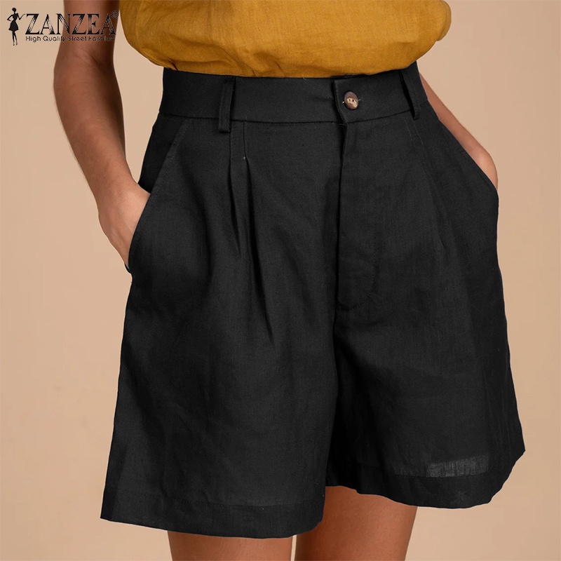 Quần short Zanzea ống rộng có túi thời trang đi biển châu Âu cá tính cho nữ