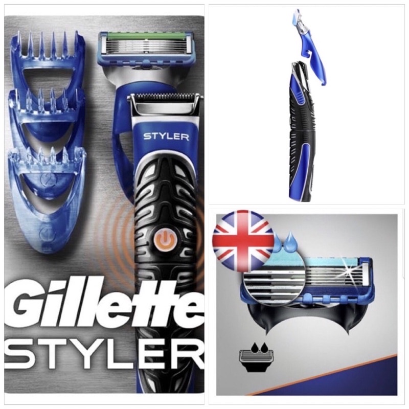 Bộ cạo râu máy,tạo kiểu 3 in1 Gillette Styler Power ( chạy pin và 3 đầu tông đơ có thể cắt tóc được ). Made in Germany.