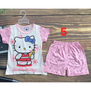 Bộ cotton sợi tre bé gái