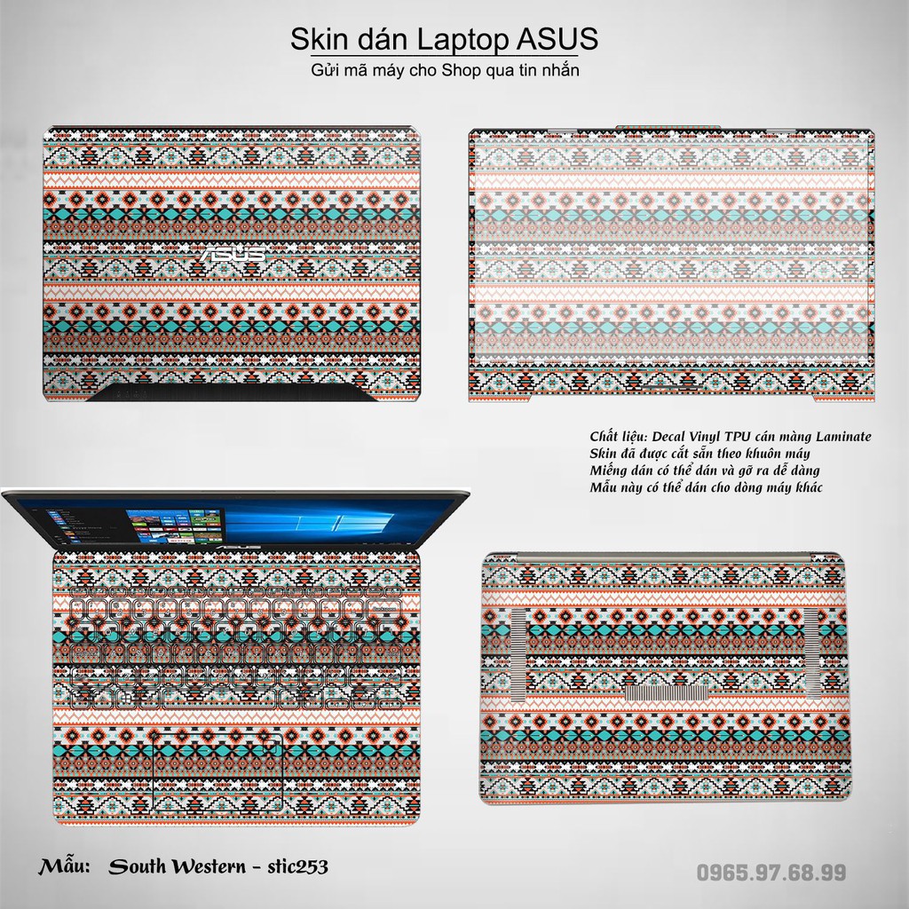 Skin dán Laptop Asus in hình South Western - stic253 (inbox mã máy cho Shop)