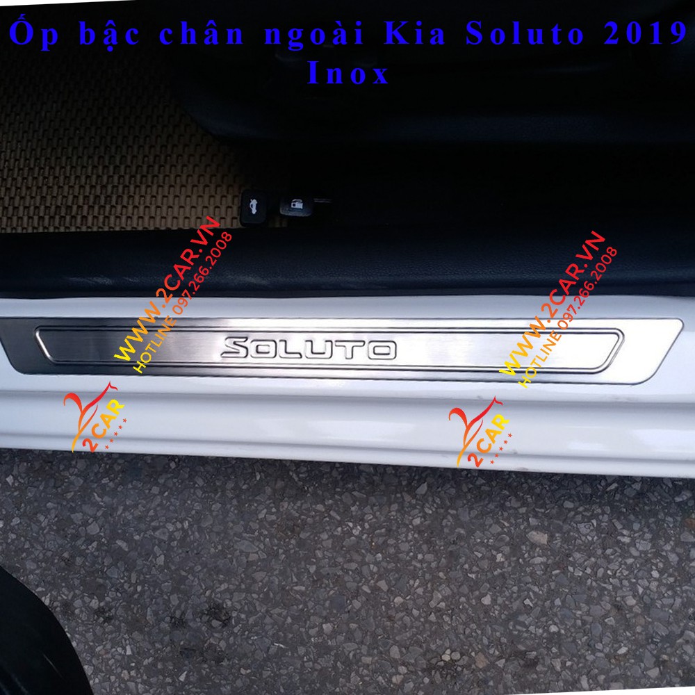 Ốp bậc cửa ngoài Kia Soluto 2019, nẹp bước chân Soluto