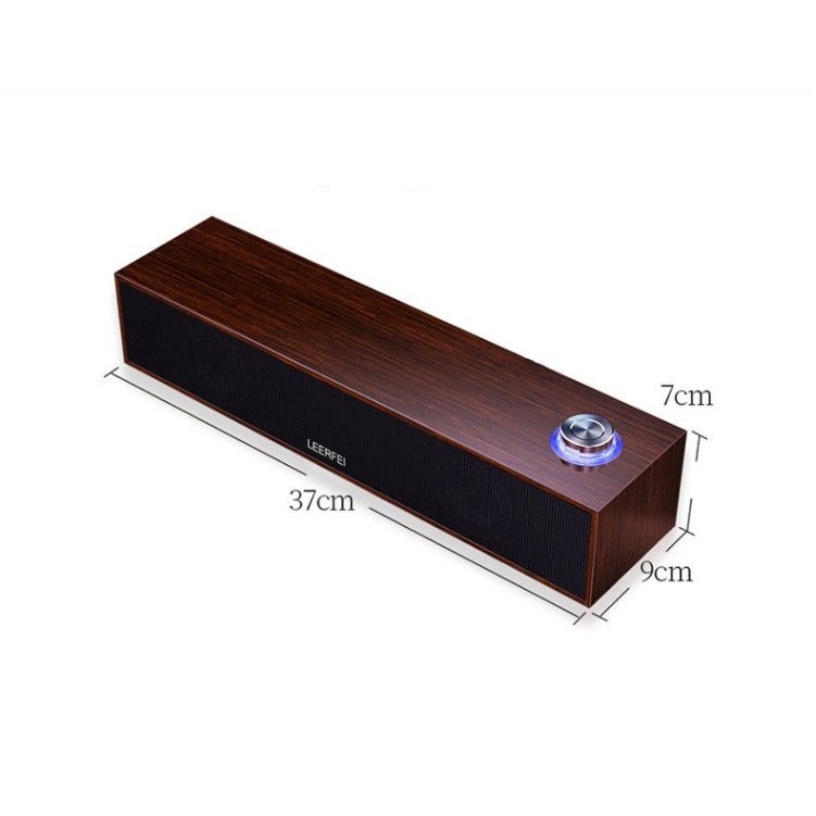 Loa gỗ máy tính 2.0 để bàn Leerfei E-350T, E-1001 E-350M Brown Sound Bar HD nhỏ gọn - Loa gỗ dài Nghe Bass Siêu Hay