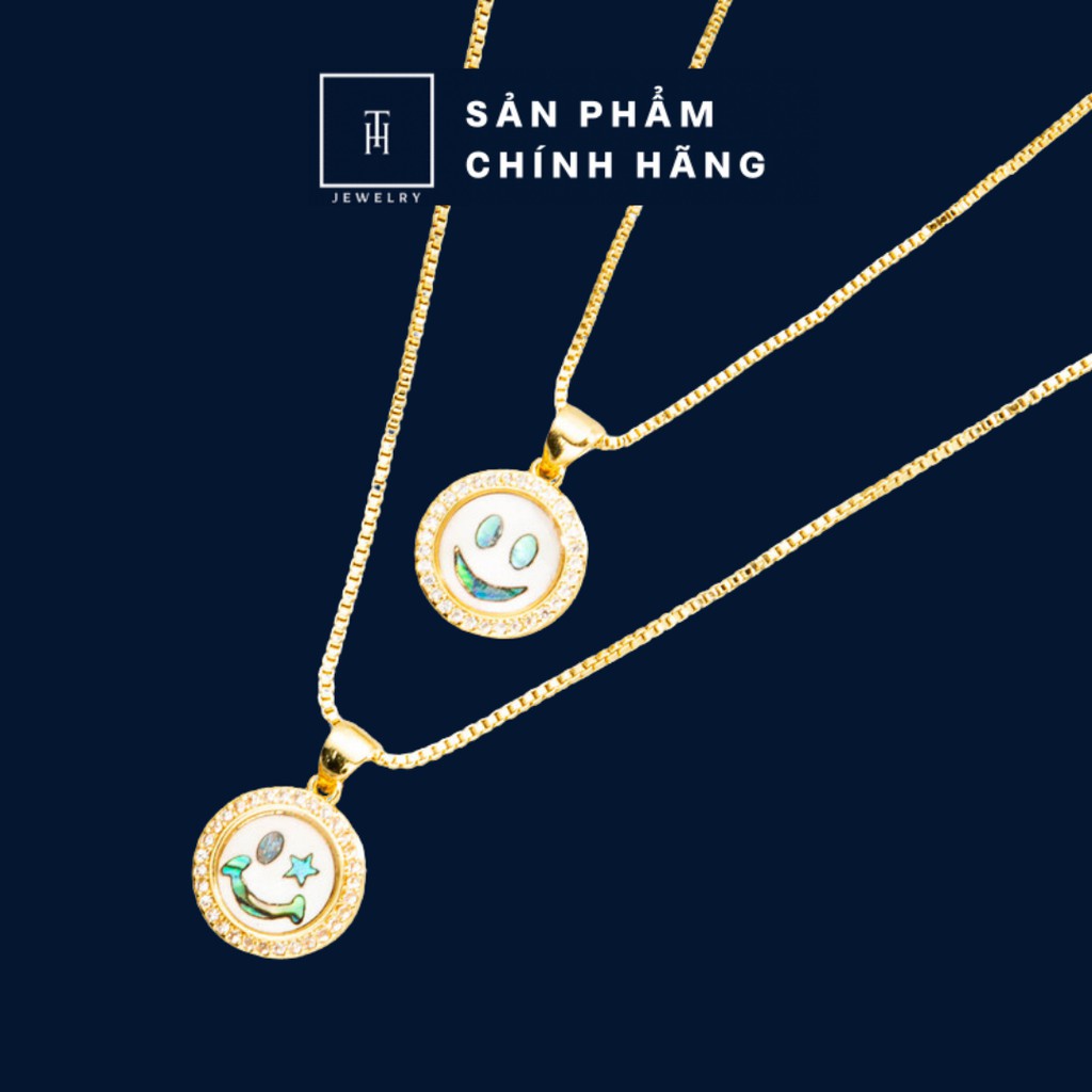Dây chuyền HK Bạc Mạ Vàng 18K Smile Face đính đá Zircon thời thượng DCMV004
