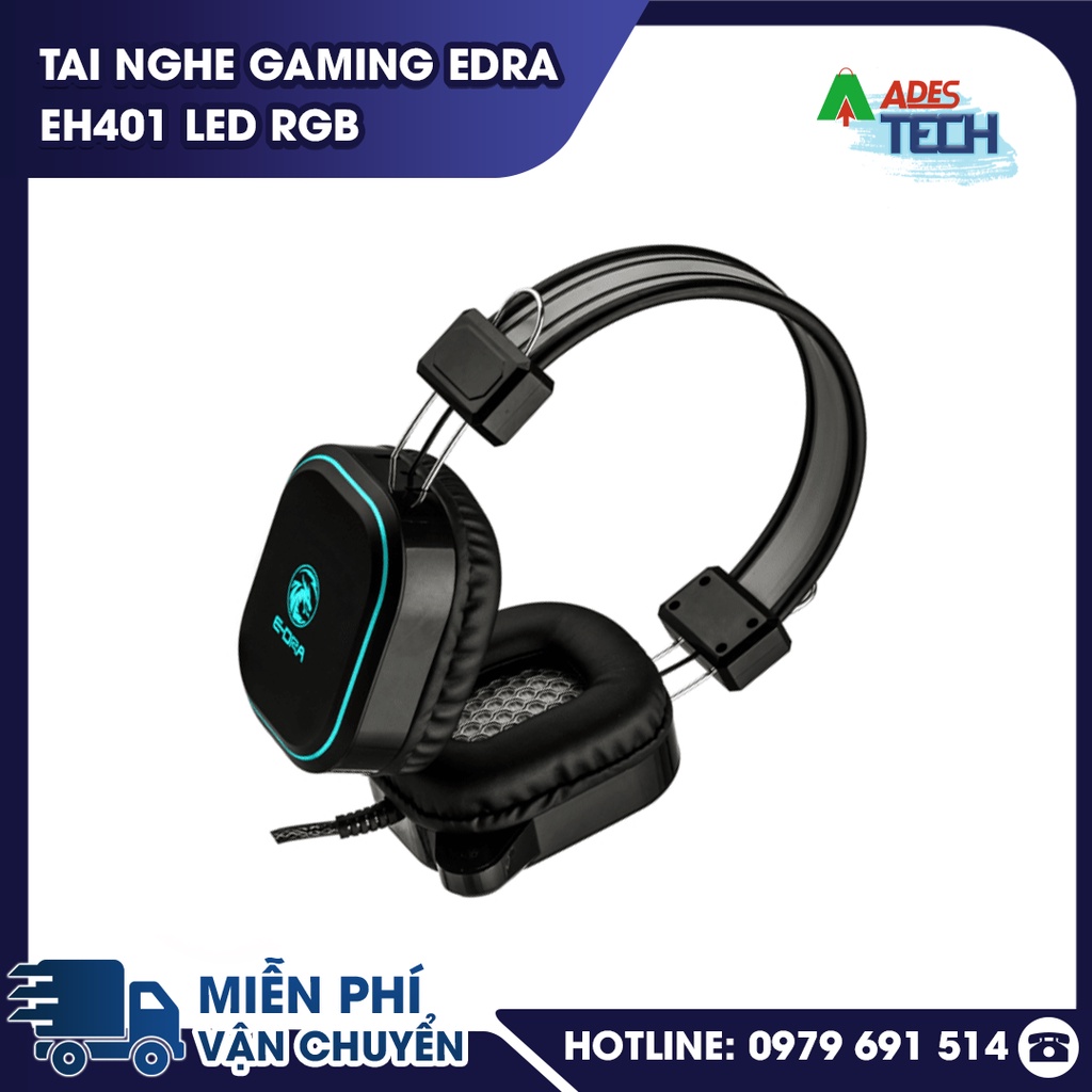 Tai nghe Gaming EDRA EH401 - Led đổi màu cực sáng - Bass cực căng  Có đèn LED RGB.