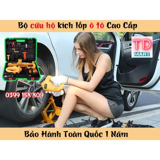 Bộ kích ô tô, cứu hộ, máy mở ốc, bơm lốp ô tô tự động jk02