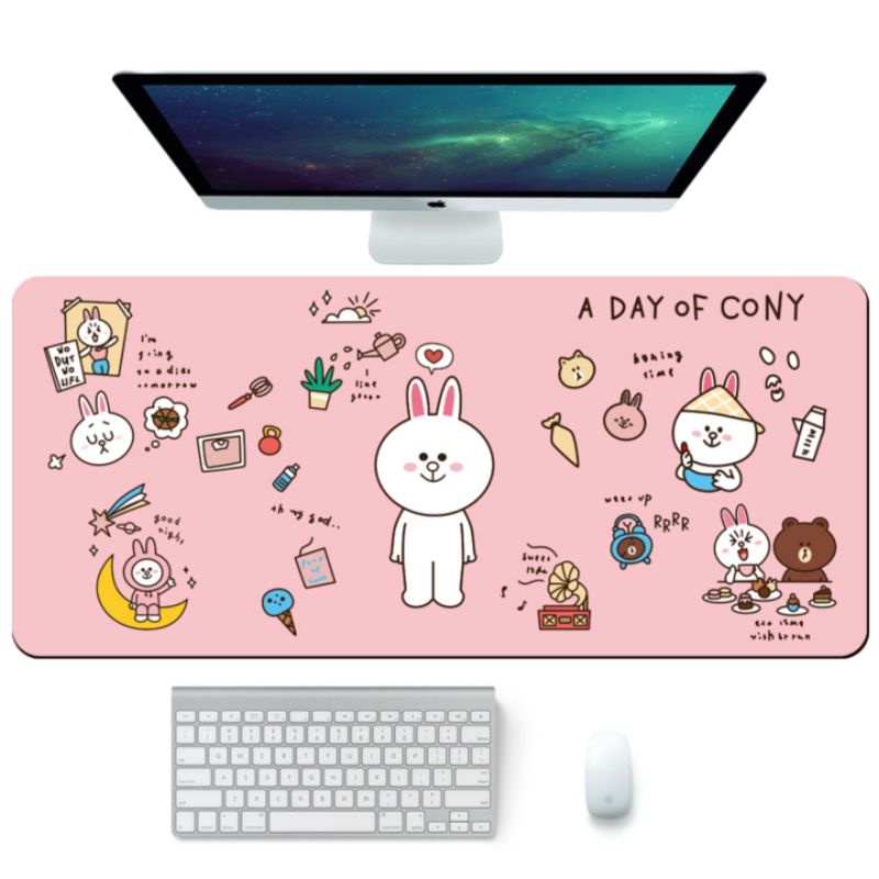 Lót chuột pad chuột cỡ lớn chủ đề Brown và Cony