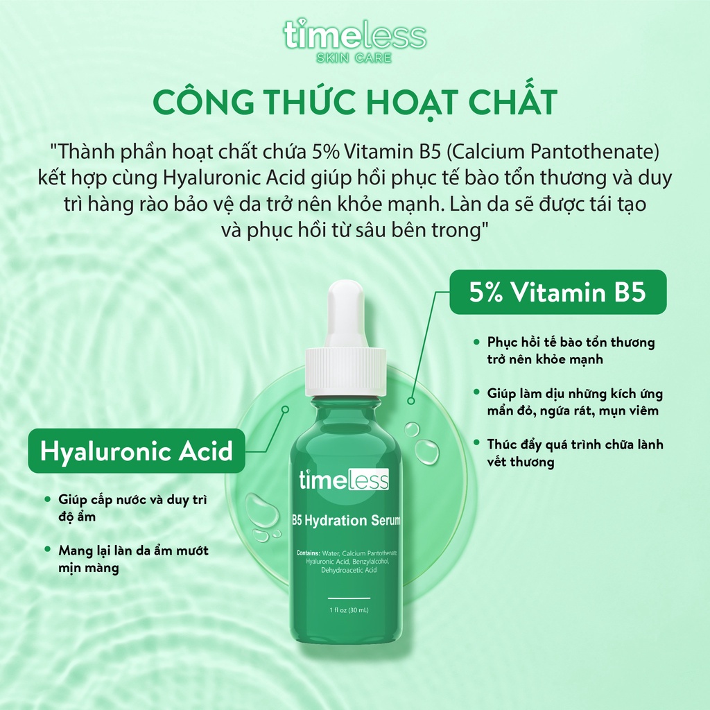 Serum Timeless cấp ẩm, hồi phục da Timeless B5 Serum 30ml