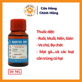 Hantox 200 Loại 50 ml Diệt Kiến, Gián, Ruồi, Muỗi, Ve Chó, Dùng Diệt Bọ Chét Cho Chó, Mèo Hiệu Quả - Thú Y Giá Sỉ