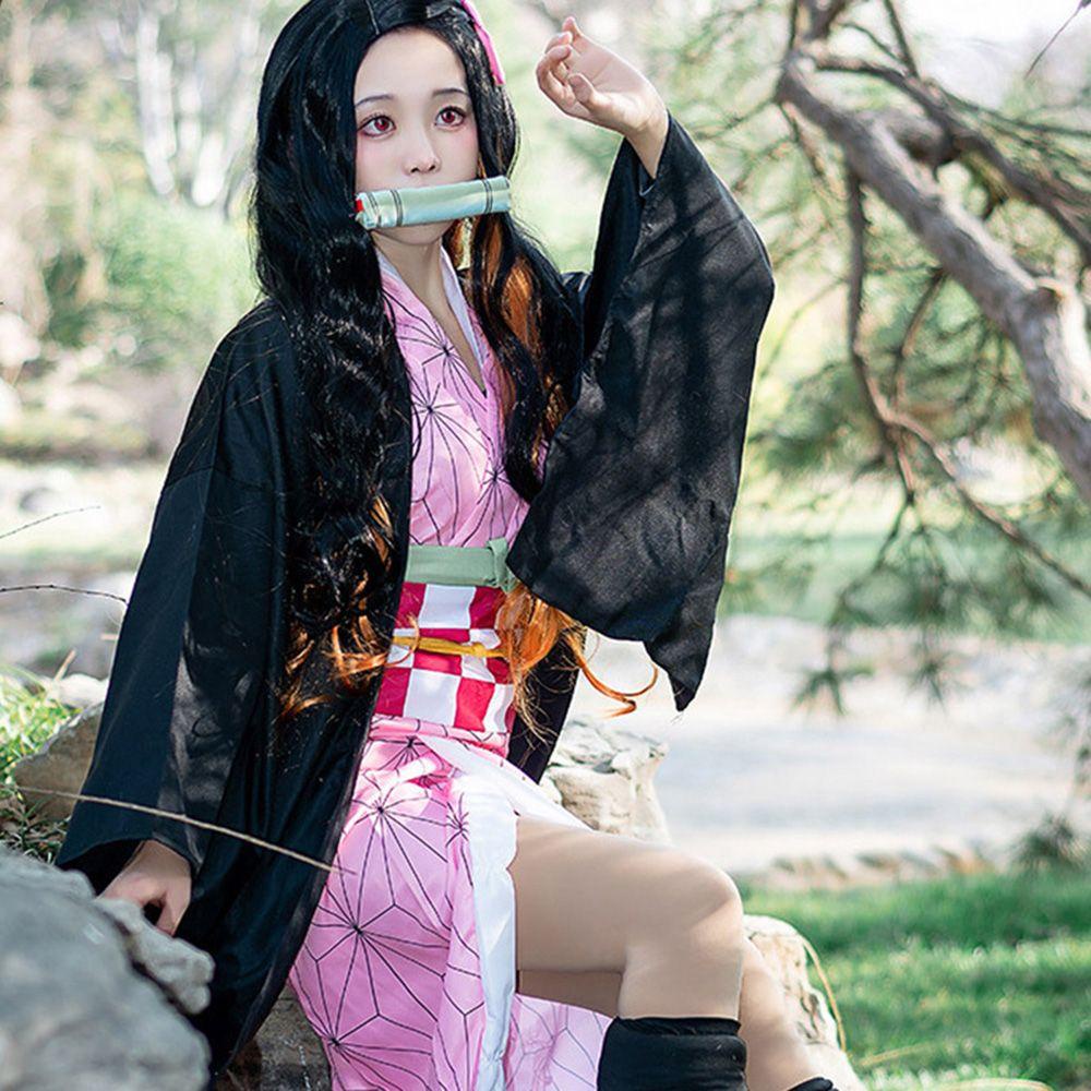 ANEMONE Trang Phục Kimono Hóa Trang Nhân Vật Nezuko Kamado Nhật Bản Dễ Thương