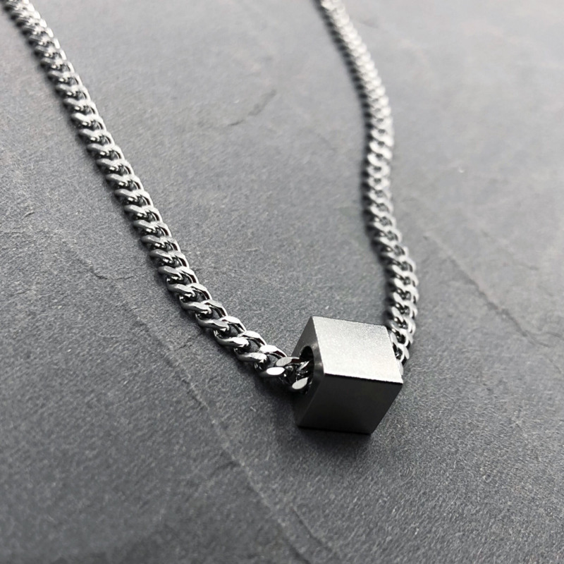 Vòng cổ kiểu dáng hình học phong cách hiphop Hàn Quốc