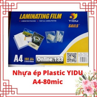 giấy ép plastic khổ A4  * 80 mic (100 tờ/ hộp)