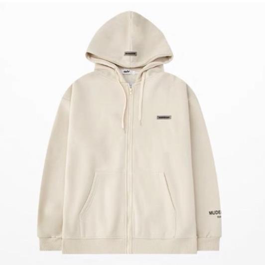 Áo hoodie zip nỉ lót lông cao cấp ulzzang nam nữ basic 3 màu gắn tag [order]