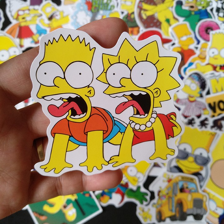 Bộ Sticker dán cao cấp chủ đề GIA ĐÌNH SIMPSONS - Dùng dán Xe, dán mũ bảo hiểm, dán Laptop...