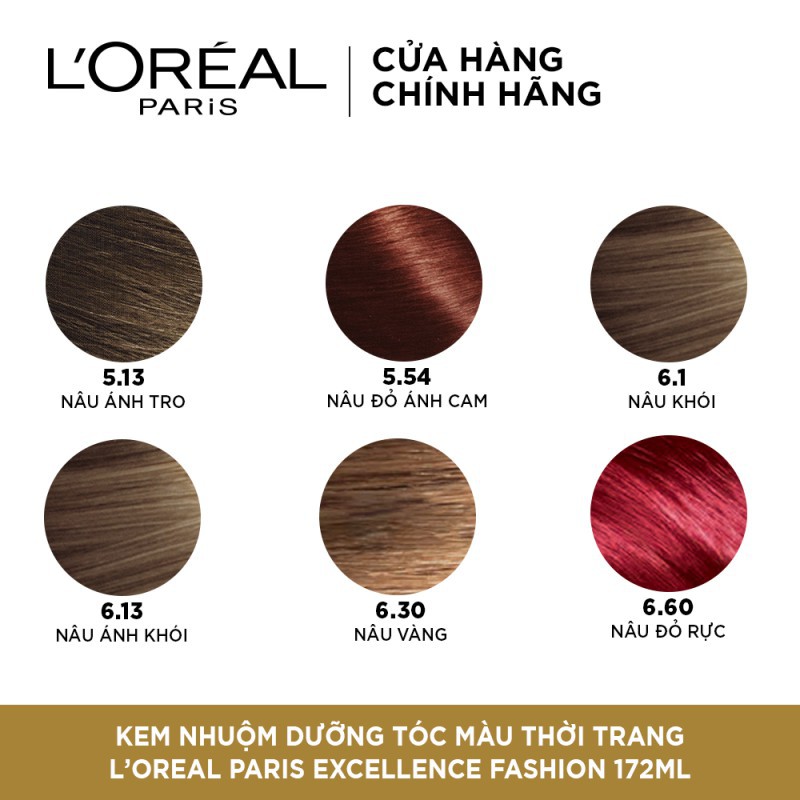 Kem nhuộm dưỡng tóc thời trang L'Oreal Paris Excellence Fashion 172ml AKD