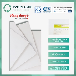 Tấm Nhựa PVC Rạng Đông Trắng Đục Độ Dày 1.2mm x 80cm x 240cm - Ván PVC 120x080x240 (040-00)