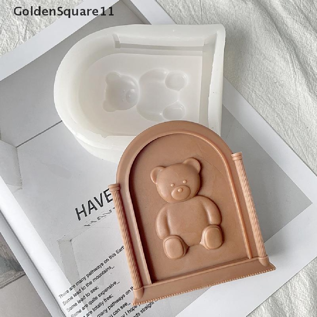 Khuôn Silicon Làm Nến Thơm Hình Gấu 3D Dễ Thương Diy