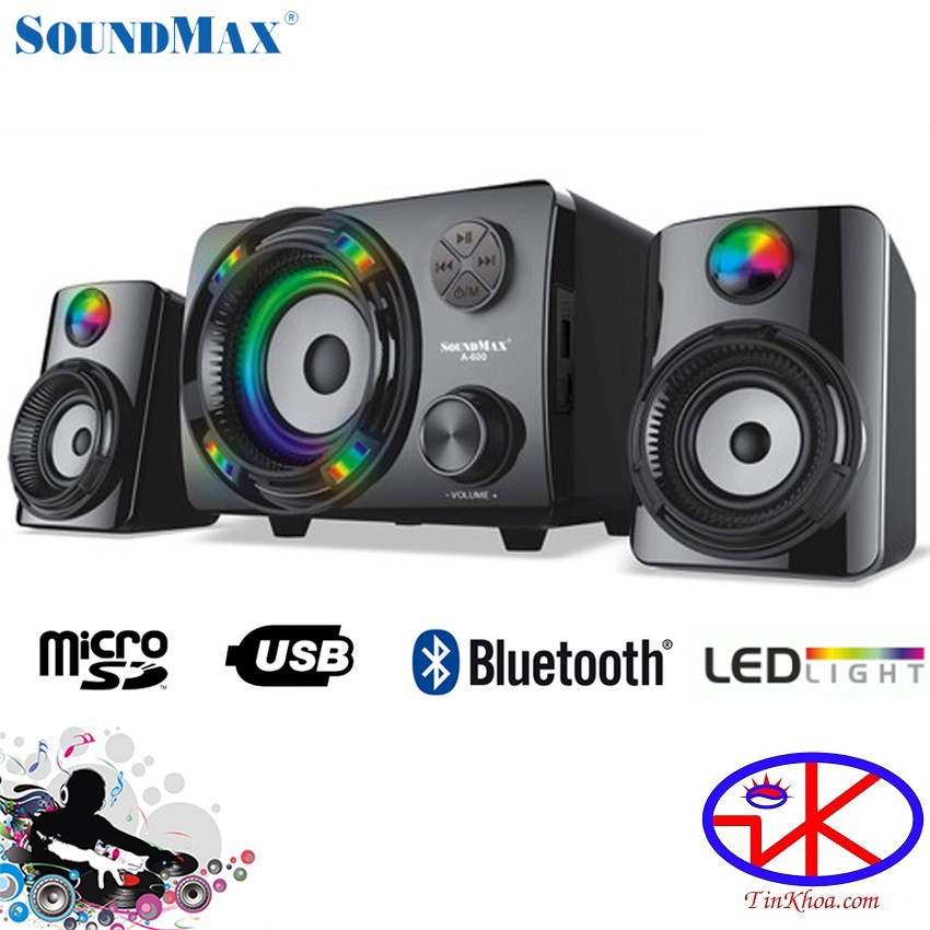 Loa vi tính SoundMax A-600 2.1Hổ trợ Bluetooth,USB, thẻ microSD