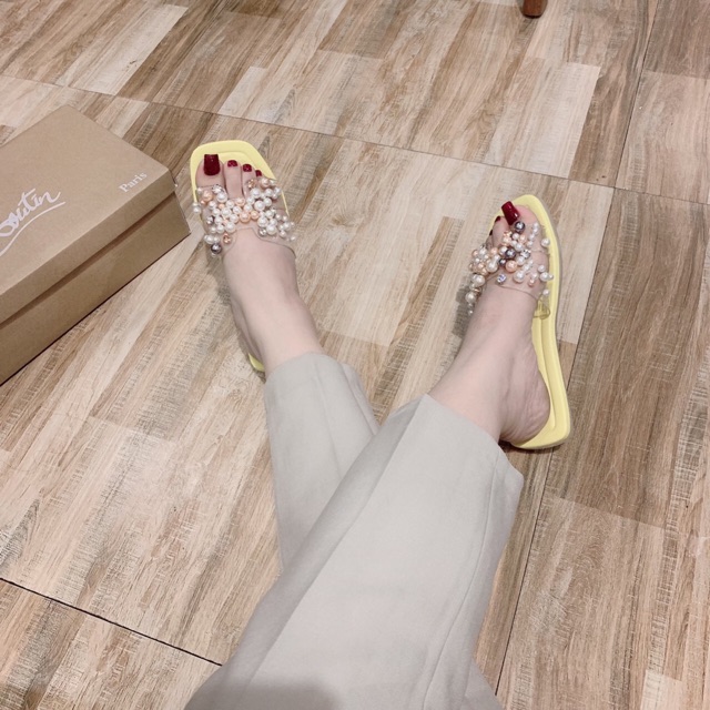 ✏️✏️✏️Dép H hột ngọc ✅Hàng quảng châu đế nhựa cao cấp ✔️Size 36/40 💎