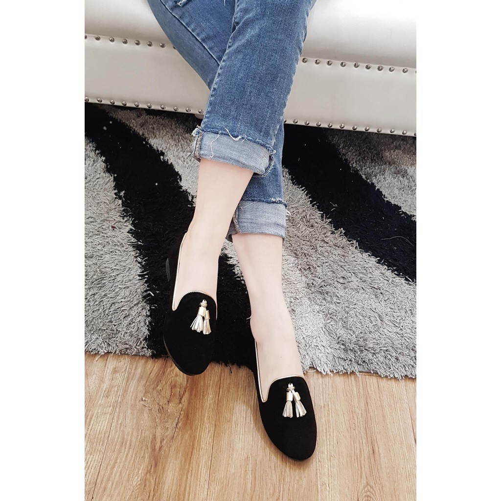 GIÀY BÚP BÊ LOAFER ĐEN TUA RUA ĐỒNG CLO005 | BigBuy360 - bigbuy360.vn