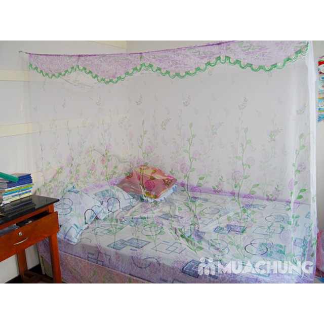 Màn tuyn in hoa 1.8m x 2m/1,6m x 2m - Hàng Việt Nam