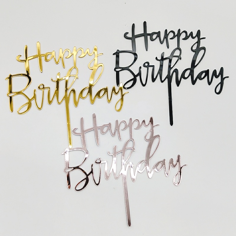 Set 10 Phụ Kiện Trang Trí Bánh Sinh Nhật Bằng Acrylic Dễ Thương