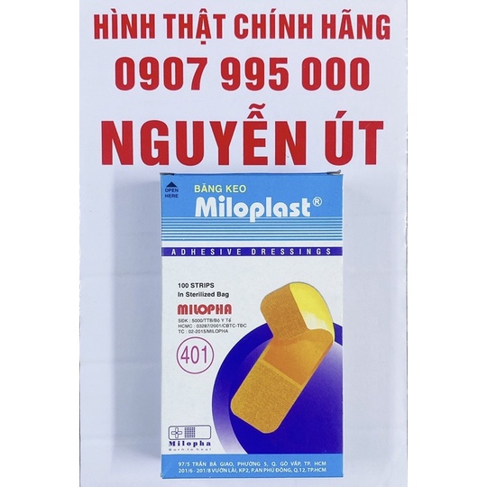 băng cá nhân miloplast hộp 100 miếng