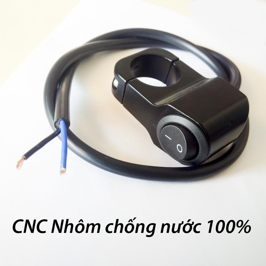 Công tắc CNC Nhôm Gắn Ghi Đông Xe Máy ON OFF Chống Nước NK218