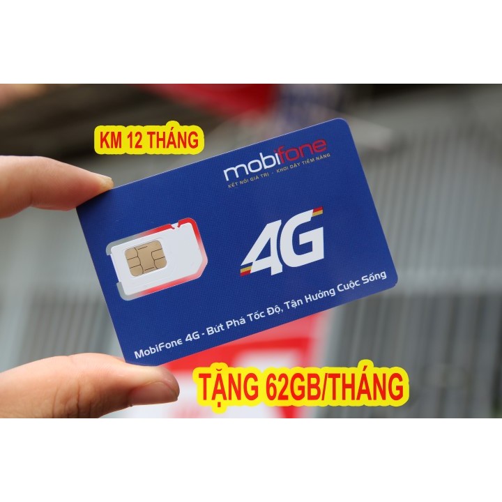 SIM 3G/4G MOBIFONE 62GB/THANG