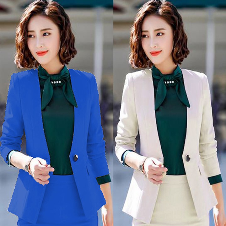 Set bộ Áo vest chân váy nữ không cổ TV48